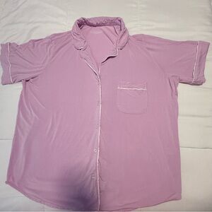 💜 Victoria’s Secret Lilac Modal Pajama Top Short Sleeve Button-Up | Size M